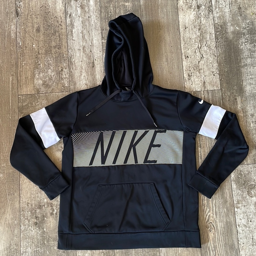Nike, Black and White, Dri-fit Hooded Sweatshirt